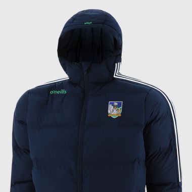 O&#039;Neills Limerick GAA Kids&#039; Hydra Hooded Padded Jacket Marine / White / Green