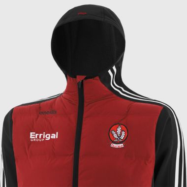 O&#039;Neills Derry GAA Kids&#039; Hydra Lightweight Hooded Padded Jacket Red / Black / White