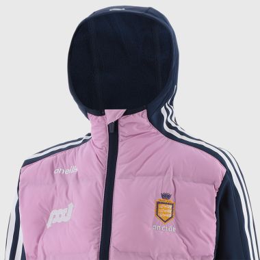 O&#039;Neills Clare GAA Kids&#039; Hydra Lightweight Hooded Padded Jacket Pink / Marine / White