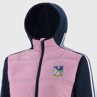 O&#039;Neills Limerick GAA Women&#039;s Hydra Lightweight Hooded Padded Jacket Pink / Marine / White