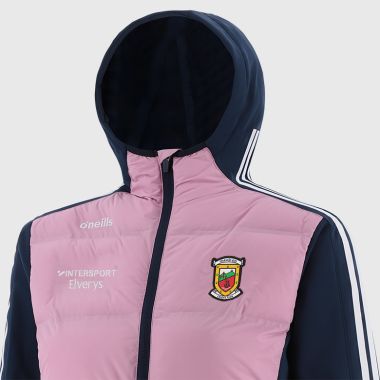 O&#039;Neills Mayo GAA Women&#039;s Hydra Lightweight Hooded Padded Jacket Pink / Marine / White