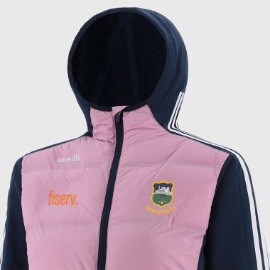 O&#039;Neills Tipperary GAA Women&#039;s Hydra Lightweight Hooded Padded Jacket Pink / Marine / White