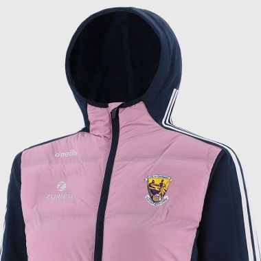 O&#039;Neills Wexford GAA Women&#039;s Hydra Lightweight Hooded Padded Jacket Pink / Marine / White