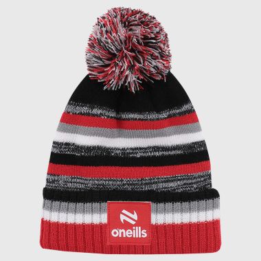 O&#039;Neills Derry GAA Adult&#039;s Hydra Bobble Hat Black / White / Red
