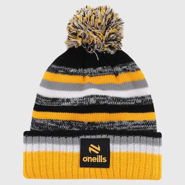 O&#039;Neills Kilkenny GAA Kids&#039; Hydra Bobble Hat Black / Grey / White