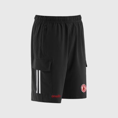 O&#039;Neills Tyrone GAA Men&#039;s Hydra Woven Cargo Shorts Black / White / Red