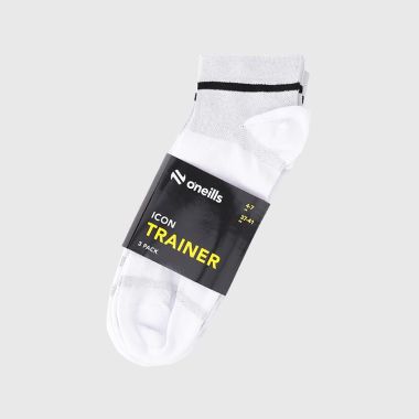 O'Neills Icon Cushioned Trainer Socks 3 Pack White / Black / Blue / Pink