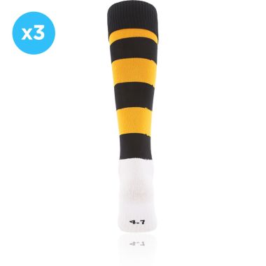 Koolite Max Premium Sports Socks Hoops 3 Pack Black / Amber