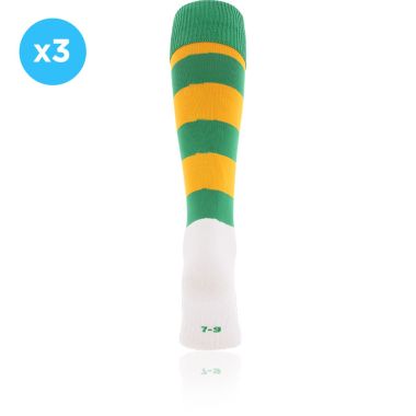 Kids&#039; Koolite Max Premium Sports Socks Hoops 3 Pack Green / Amber
