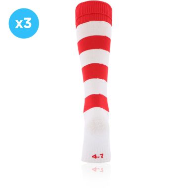 Koolite Max Premium Sports Socks Hoops 3 Pack Red / White