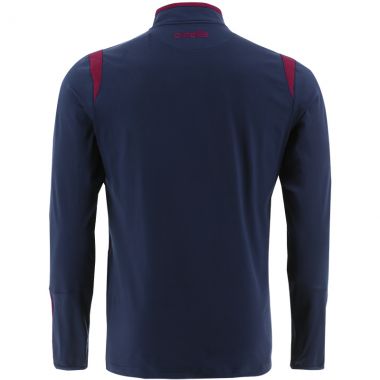 Men&#039;s Loxton Brushed Half Zip Top Marine / Maroon