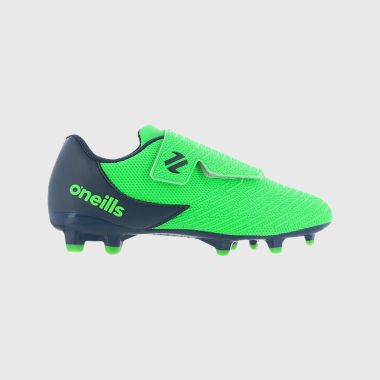 O&#039;Neills Meteor Junior Firm Ground Velcro Football Boots Lime / Marine