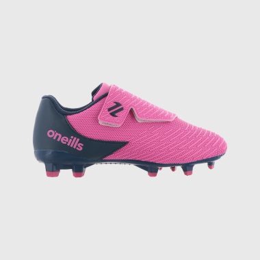 O&#039;Neills Meteor Junior Firm Ground Velcro Football Boots Pink / Marine