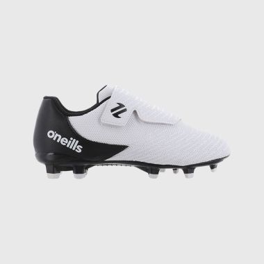 O&#039;Neills Meteor Junior Firm Ground Velcro Football Boots White / Black