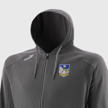 O&#039;Neills Limerick GAA Men&#039;s Momentum Fleece Full Zip Hoodie Dark Grey