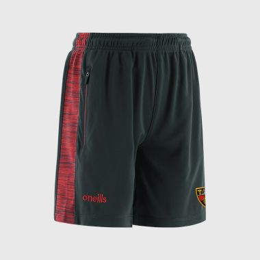 O'Neills Down GAA Kids' Paxton Shorts Dark Grey / Red