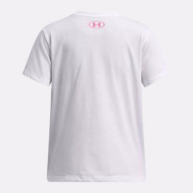 Under Armour Kids&#039; UA Big Logo T-Shirt White / Super Pink / Super Pink