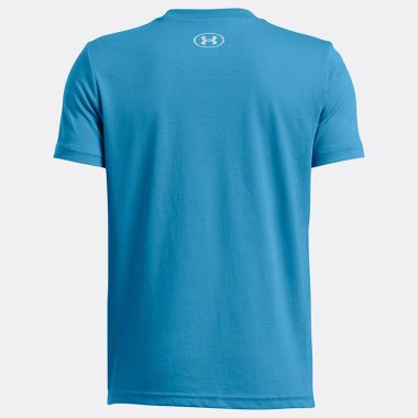 Under Armour Kids&#039; UA Logo Wordmark T-Shirt Ether Blue / Sonic Yellow / Mod Grey