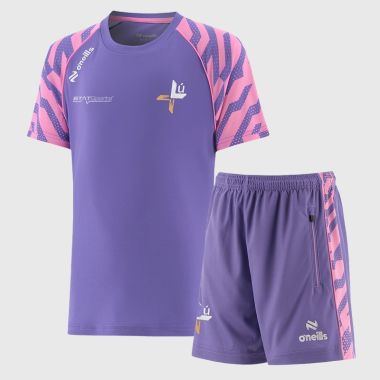 O'Neills Louth GAA Kids' Electro T-Shirt & Shorts Set Purple