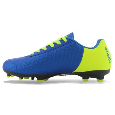 Python Firm Ground Laced Football Boots Junior Royal / Flo Yellow