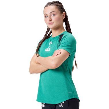 Canterbury Women&#039;s Ireland Rugby IRFU 2025/26 Elite Training T-Shirt Cadmium Green / Emerald Marl