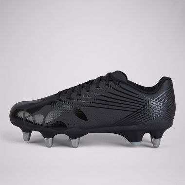 Canterbury Men&#039;s Stampede 8 Stud SG Rugby Boots Black / Silver