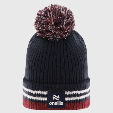 O&#039;Neills Galway GAA Renew Bobble Hat Marine / Maroon / White