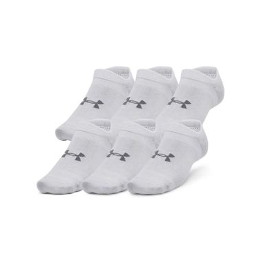 Under Armour Essentials No Show Socks 6 Pack White / Steel