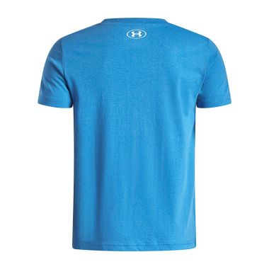 Under Armour Kids' UA Logo Wordmark T-Shirt Aegean Blue / White