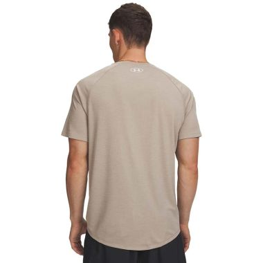 Under Armour Men's UA Tech™ Textured T-Shirt Timberwolf Taupe / White