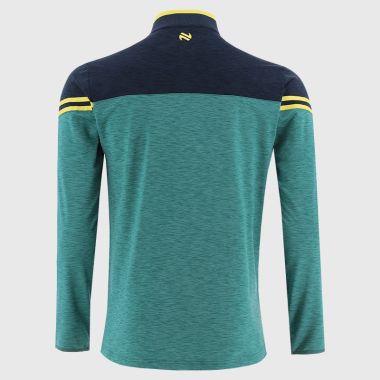 O'Neills Offaly GAA Men's Sedona Brushed Half Zip Top Green / Marine / Yellow