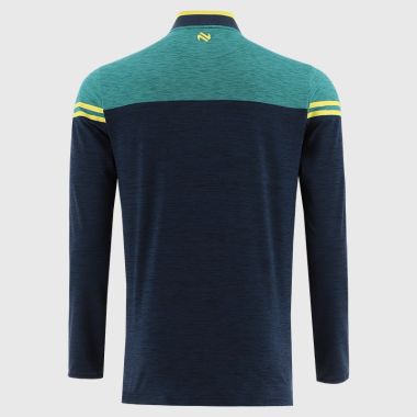 O'Neills Offaly GAA Kids' Sedona Brushed Half Zip Top Green / Marine / Yellow