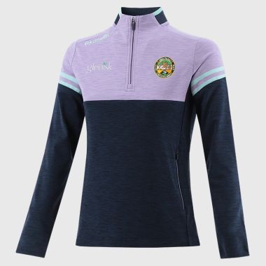 O'Neills Offaly GAA Women's Sedona Brushed Half Zip Top Marine / Purple / Green