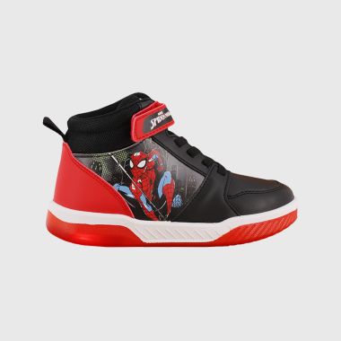 Spiderman Light Up Kids&#039; High-Top Trainers Black