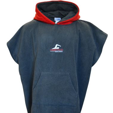 SwimTech Juniors Microfiber Poncho Grey / Red