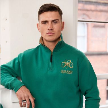 Trad Craft Men&#039;s Ireland Premium Half Zip Top Azure / Gold