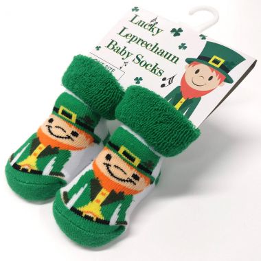 Kids&#039; Trad Lep Toe Baby Sock White / Green