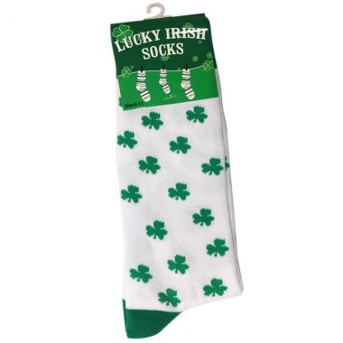 Trad Craft Shamrock Socks Senior White / Green