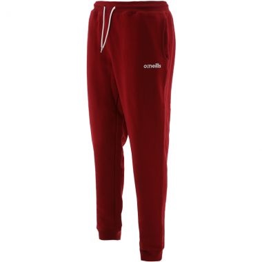 Men&#039;s Trigger Fleece Skinny Tracksuit Bottoms Maroon