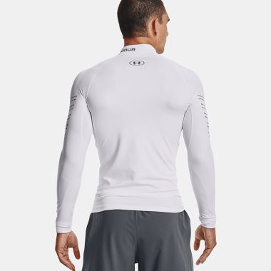 Under Armour Men&#039;s ColdGear® Armour Mock Long Sleeve Top White / Reflective