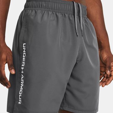 Under Armour Men&#039;s UA Woven Wordmark Shorts Castlerock / White
