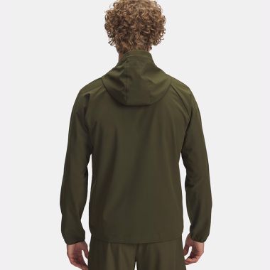 Under Armour Men&#039;s UA Stretch Woven Windbreaker Expedition Green / White