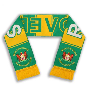 Woolston Rovers ARLFC Knitted Scarf Bottle / Amber / White
