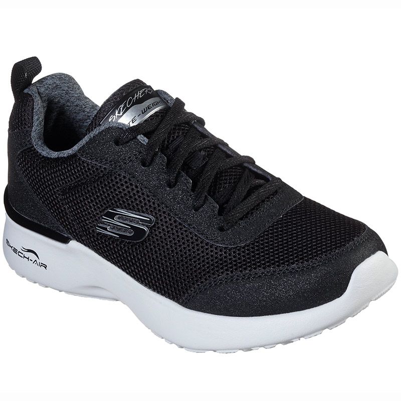 skechers black and white trainers