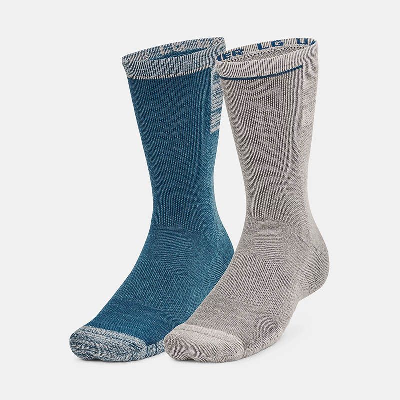 Pewter / Petrol Blue Under Armour UA Cold Weather Crew Socks 2-Pack from O'Neills.