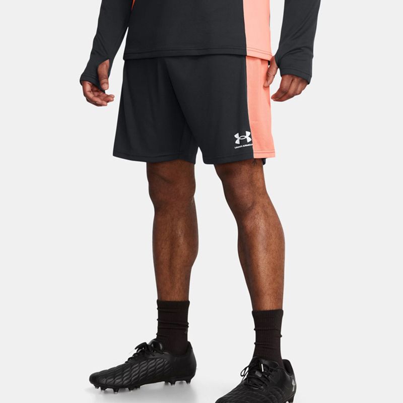 Black and Orange Under Armour shorts with waist draw string from O'Neills.