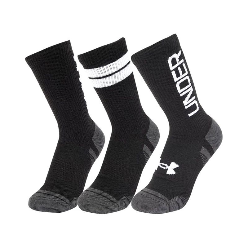 Black Under Armour Performance Tech 3-Pack Crew Socks from O'Neills