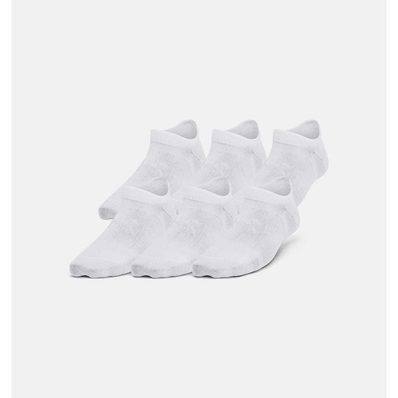 White Under Armour UA Essentials 6-Pack No Show Socks from O'Neill's.