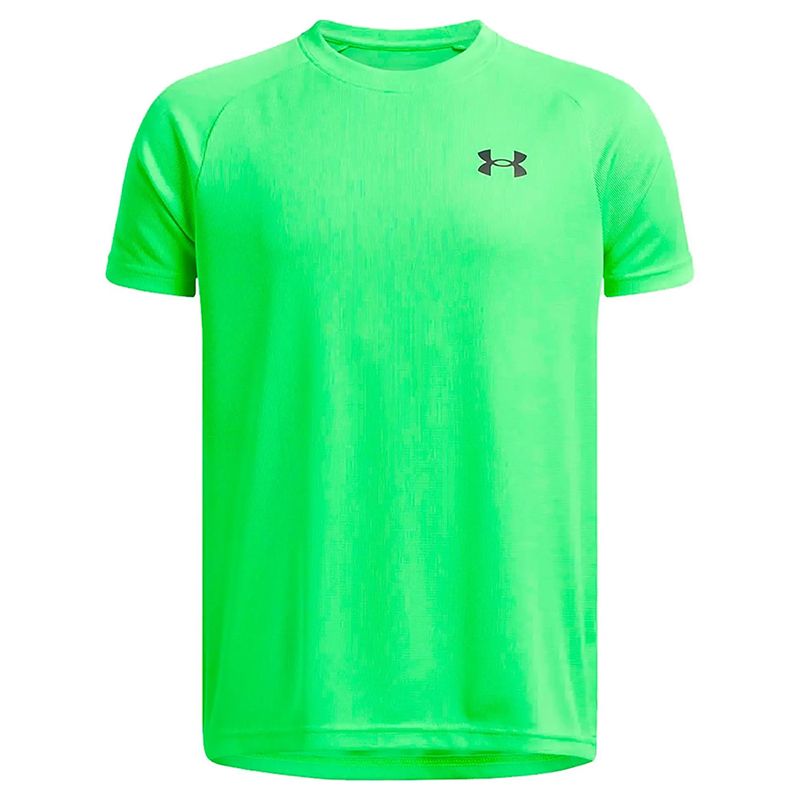 Green and Black Under Armour Kids' UA Tech™ Textured T-Shirt from O'Neills