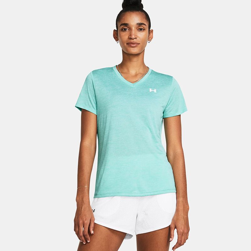 Blue Women's Under Armour UA Tech™ Twist V-Neck T-Shirt from O'Neills.